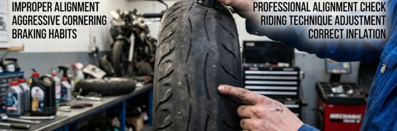 Uneven Wear in Motorcycle Tyres: Causes & Fixes